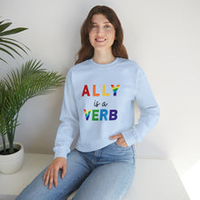 Load image into Gallery viewer, Ally is a Verb Rainbow Unisex Sweatshirt