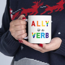 Load image into Gallery viewer, Ally is a Verb Rainbow Mug