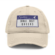 Load image into Gallery viewer, Embroidered Bible Belt Queers Distressed Dad Hat