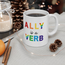 Load image into Gallery viewer, Ally is a Verb Rainbow Mug
