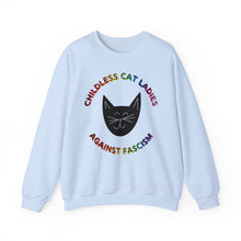 Load image into Gallery viewer, Childless Cat Ladies Against Fascism Unisex Sweatshirt