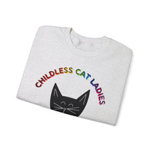 Load image into Gallery viewer, Childless Cat Ladies Against Fascism Unisex Sweatshirt
