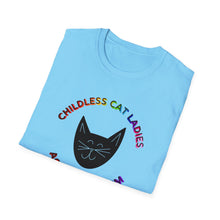 Load image into Gallery viewer, Childless Cat Ladies Against Fascism Unisex T-Shirt