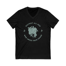 Load image into Gallery viewer, Medusa Destroy All Men Unisex V-Neck Tee