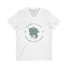 Load image into Gallery viewer, Medusa Destroy All Men Unisex V-Neck Tee