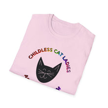 Load image into Gallery viewer, Childless Cat Ladies Against Fascism Unisex T-Shirt