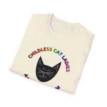 Load image into Gallery viewer, Childless Cat Ladies Against Fascism Unisex T-Shirt