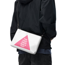 Load image into Gallery viewer, The First Pride Was A Riot Pink Triangle Crossbody Bag