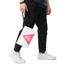 Load image into Gallery viewer, The First Pride Was A Riot Pink Triangle Crossbody Bag