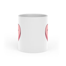 Load image into Gallery viewer, Love is a Verb Heart-Shaped Mug