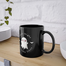 Load image into Gallery viewer, Thick Thighs Spooky Vibes Black Coffee Cup