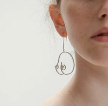 Load image into Gallery viewer, Silver Boob Earrings

