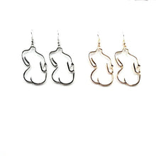 Load image into Gallery viewer, Silver Abstract Body Earrings

