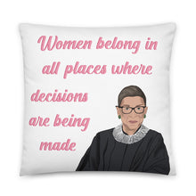 Load image into Gallery viewer, RBG Ruth Bader Ginsburg Quote Pillow