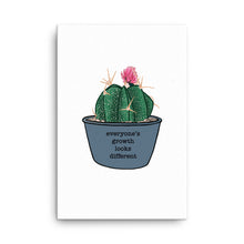 Load image into Gallery viewer, Everyone’s Growth Looks Different Succulent Canvas Print

