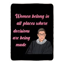 Load image into Gallery viewer, Fleece Sherpa Blankets : Rbg Ruth Bader Ginsburg Quote