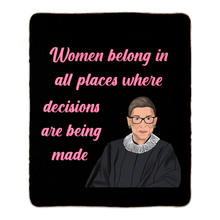 Load image into Gallery viewer, Fleece Sherpa Blankets : Rbg Ruth Bader Ginsburg Quote