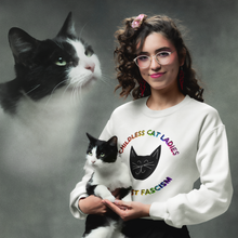 Load image into Gallery viewer, Childless Cat Ladies Against Fascism Unisex Sweatshirt
