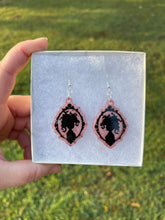 Load image into Gallery viewer, Pink Medusa Silhouette Earrings
