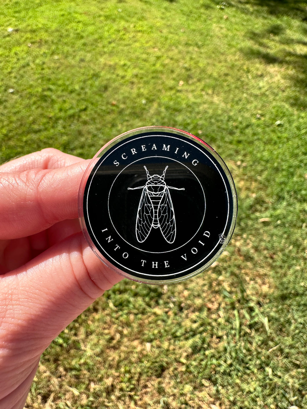 Screaming Into the Void Cicada Pin