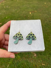 Load image into Gallery viewer, Small Green Mushroom Earrings
