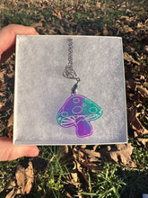 Load image into Gallery viewer, Teal &amp; Purple Mushroom Necklace

