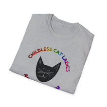 Load image into Gallery viewer, Childless Cat Ladies Against Fascism Unisex T-Shirt
