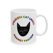 Load image into Gallery viewer, Childless Cat Ladies Against Fascism Mug
