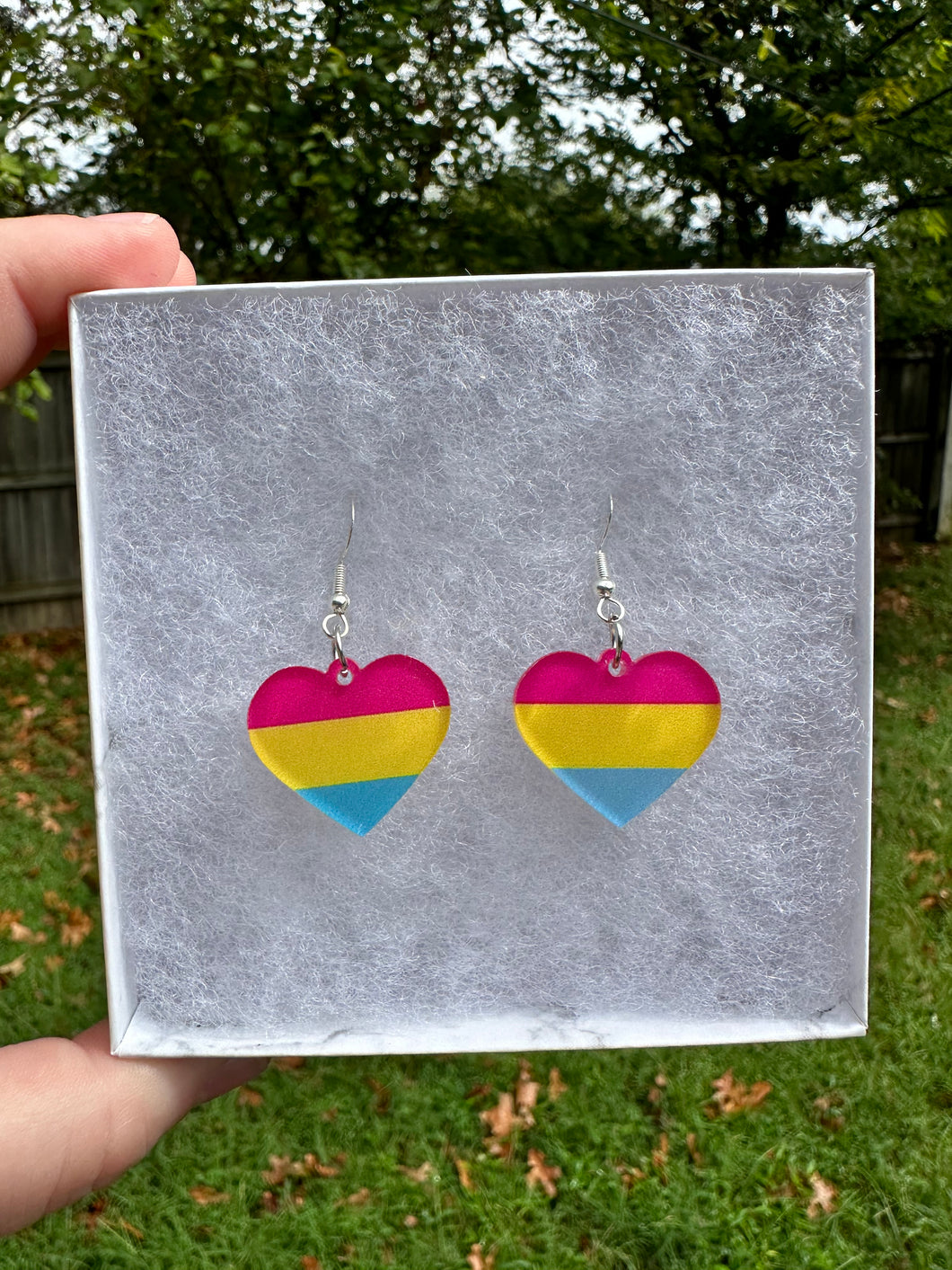 Pansexual Pride Heart Earrings