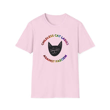 Load image into Gallery viewer, Childless Cat Ladies Against Fascism Unisex T-Shirt
