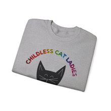 Load image into Gallery viewer, Childless Cat Ladies Against Fascism Unisex Sweatshirt
