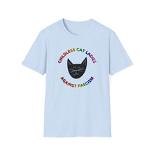 Load image into Gallery viewer, Childless Cat Ladies Against Fascism Unisex T-Shirt
