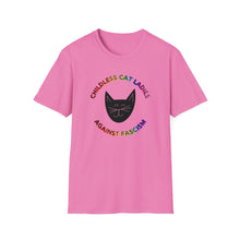 Load image into Gallery viewer, Childless Cat Ladies Against Fascism Unisex T-Shirt
