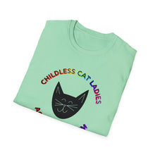 Load image into Gallery viewer, Childless Cat Ladies Against Fascism Unisex T-Shirt
