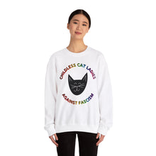 Load image into Gallery viewer, Childless Cat Ladies Against Fascism Unisex Sweatshirt
