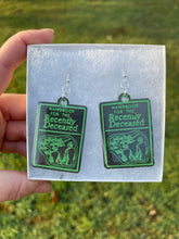 Load image into Gallery viewer, Black &amp; Green Handbook of the Recently Deceased Earrings
