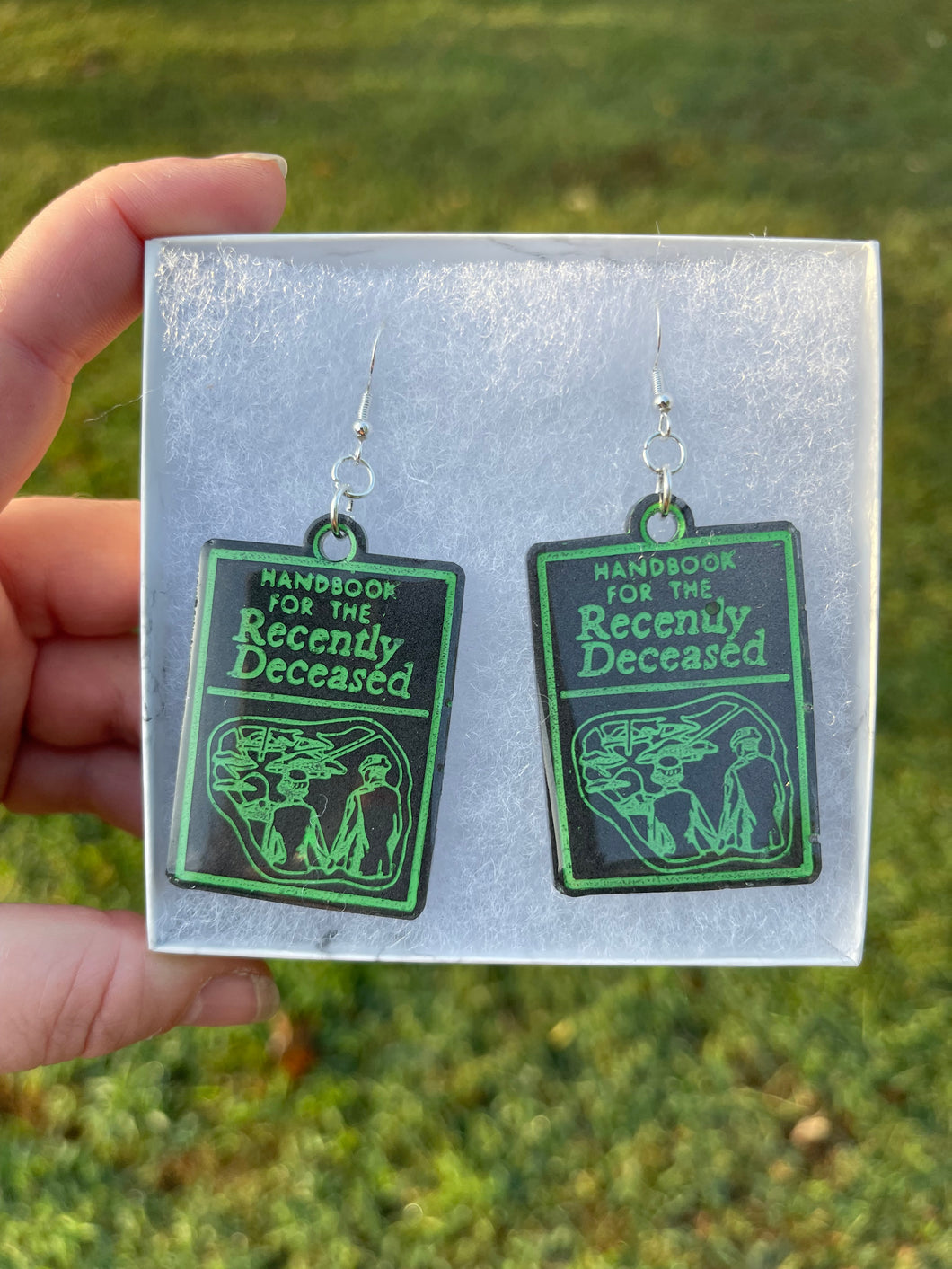 Black & Green Handbook of the Recently Deceased Earrings