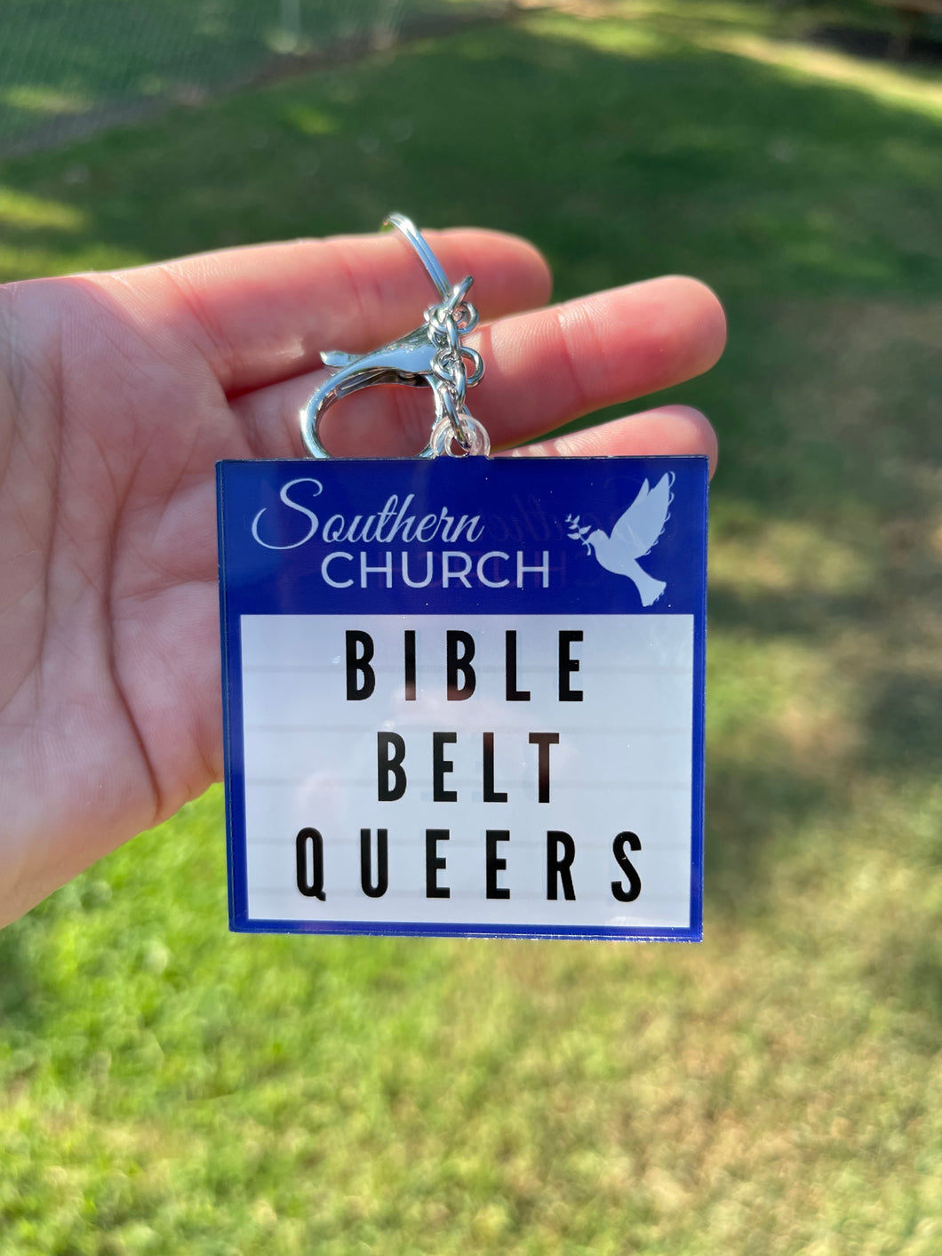 Bible Belt Queers Church Marquee Keychain