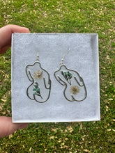 Load image into Gallery viewer, Light Blue &amp; White Floral Body Earrings
