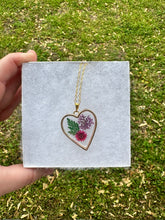 Load image into Gallery viewer, Purple, Pink, &amp; Green Heart Necklace

