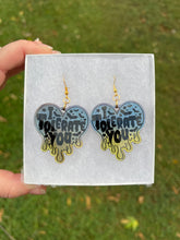 Load image into Gallery viewer, Blue &amp; Green I Tolerate You Earrings
