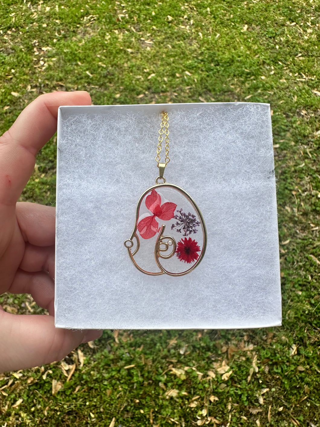 Red & Purple Floral Boob Necklace