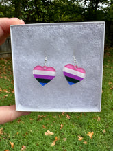 Load image into Gallery viewer, Gender Fluid Pride Heart Earrings

