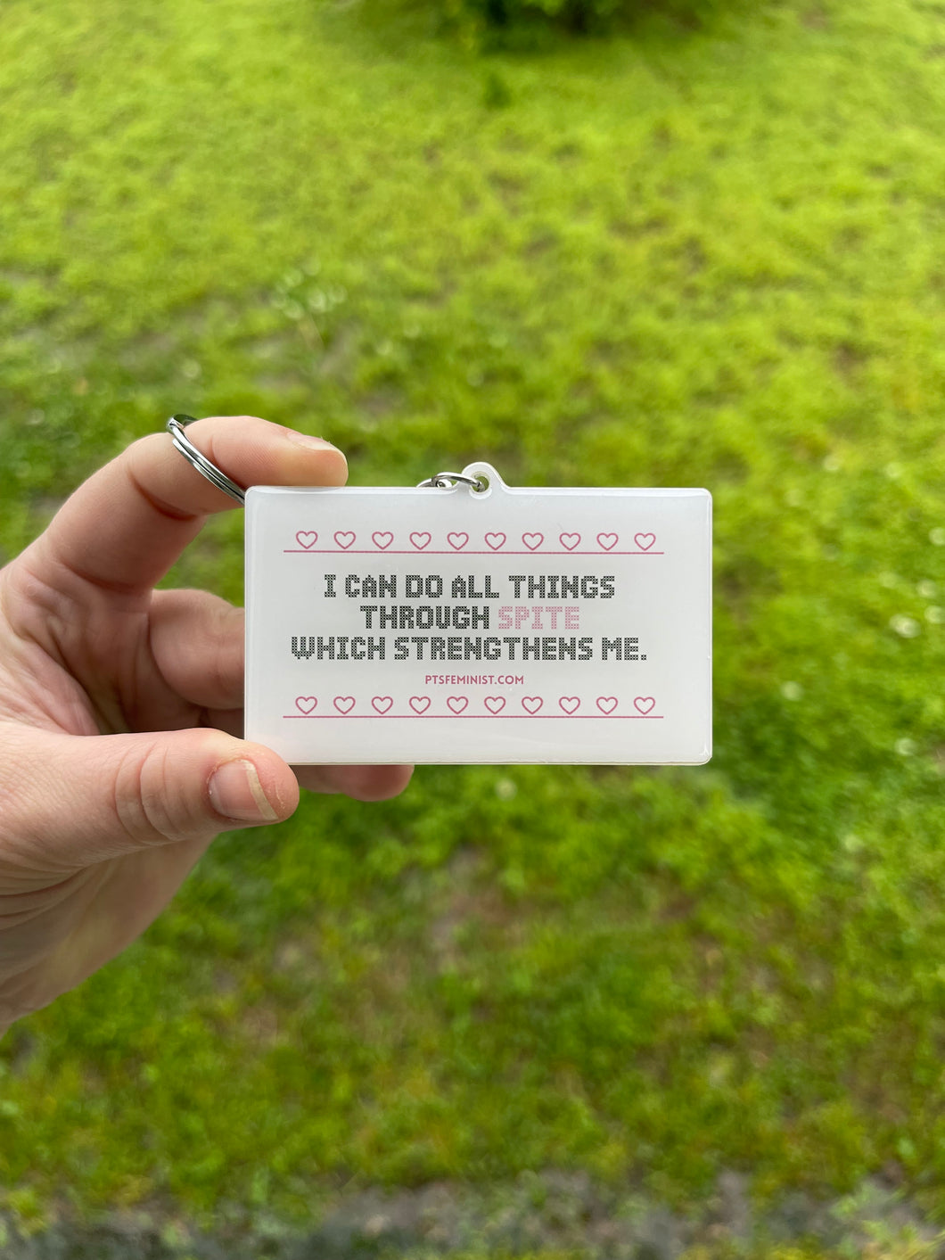 I Can Do All Things Through Spite Keychain