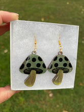 Load image into Gallery viewer, Large Green Mushroom Earrings
