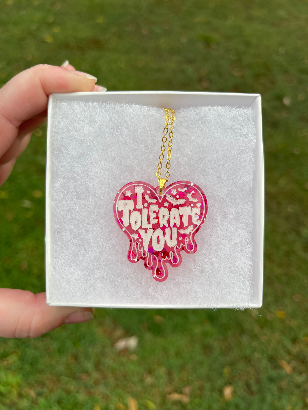 Red I Tolerate You Necklace