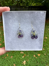 Load image into Gallery viewer, Violet Purple Floral Teardrop Earrings
