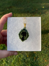 Load image into Gallery viewer, Green Medusa Silhouette Necklace
