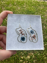 Load image into Gallery viewer, Navy Blue &amp; Dusty Pink Floral Body Earrings
