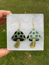 Load image into Gallery viewer, Large Green Mushroom Earrings
